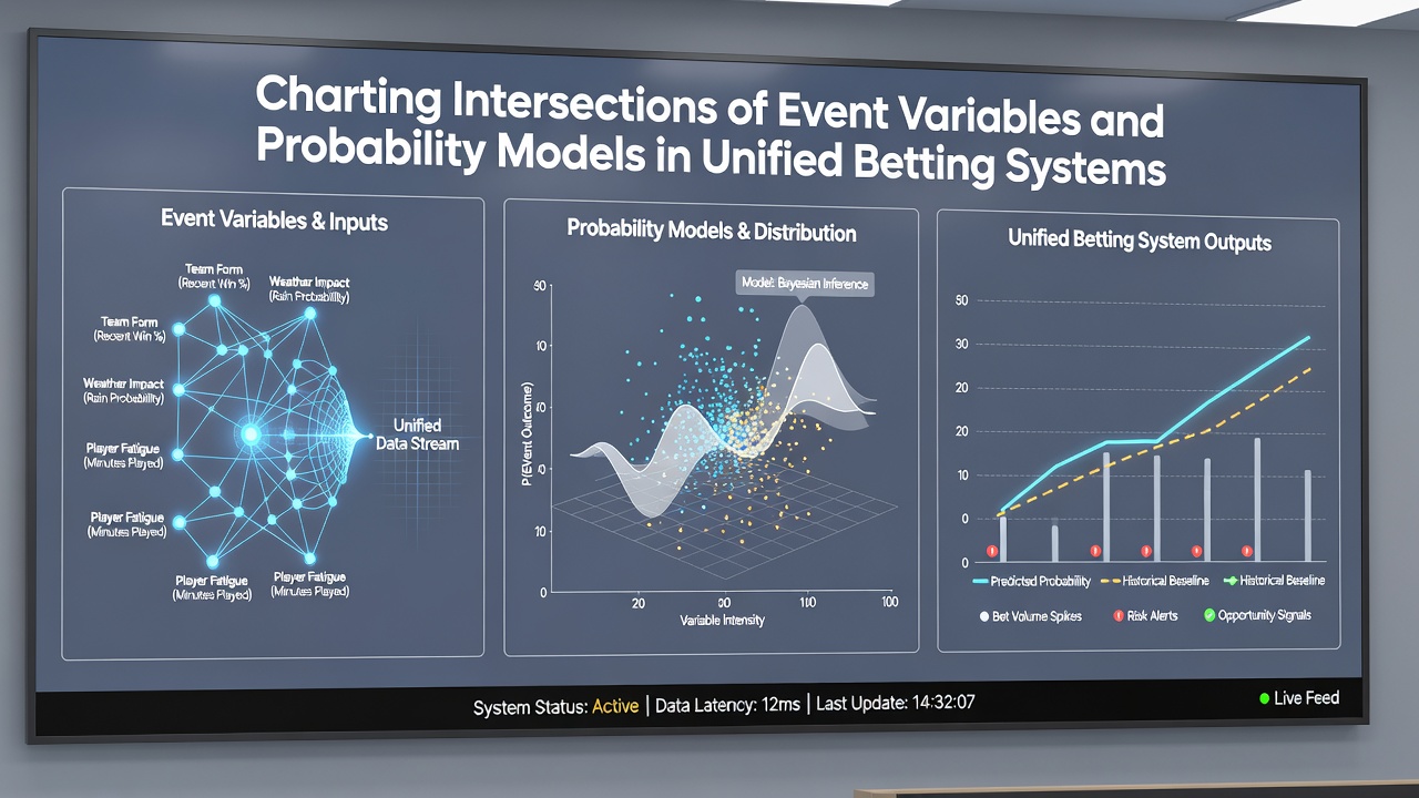 Flowchart illustrating real-time data streams from athletic events merging with casino probability calculations in a single dashboard view